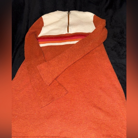 Free People Womens Colorblock Sweater Dress Orange Size medium Preloved - Picture 10 of 14